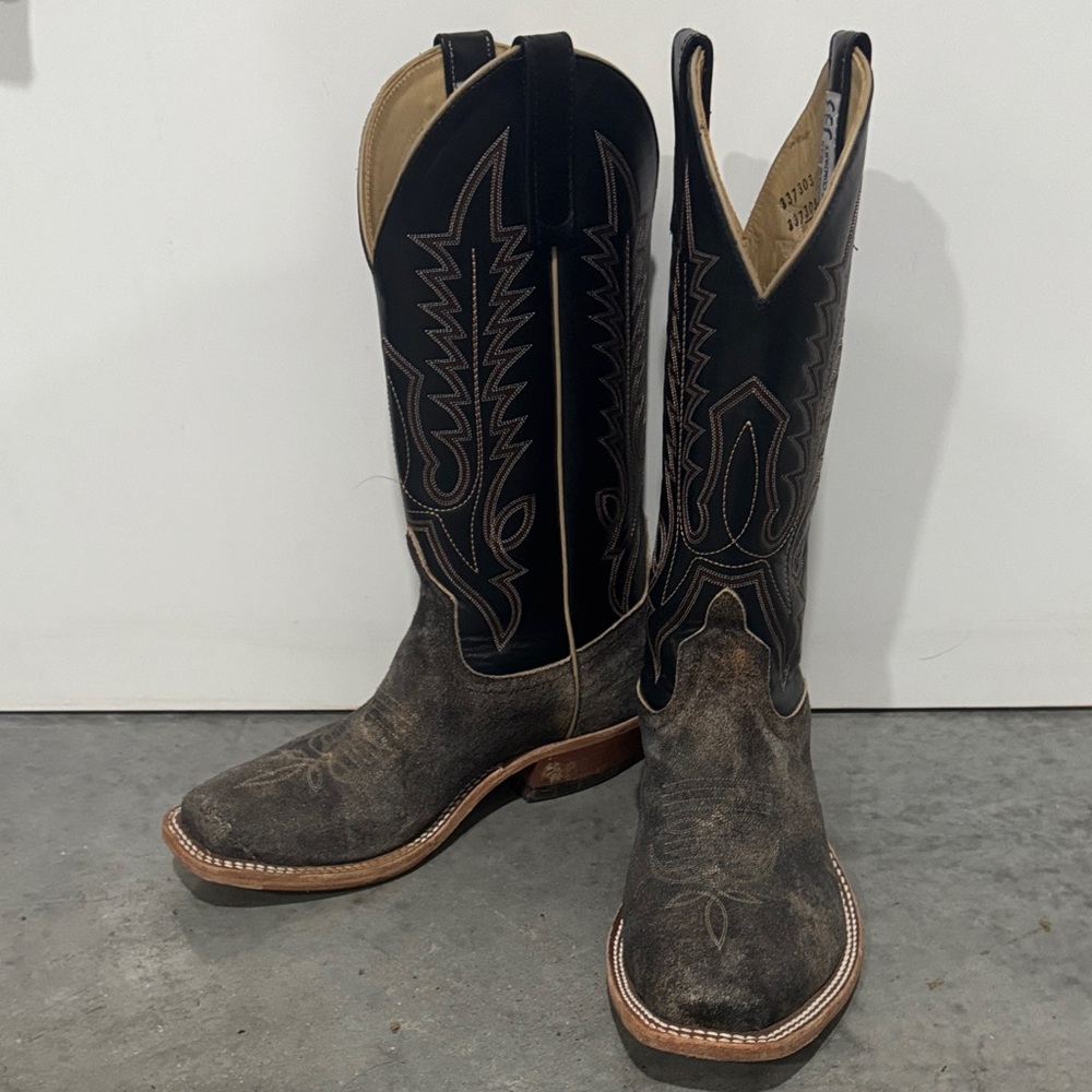 Men's Black and Brown Anderson Bean Cowboy Boots Size 9
